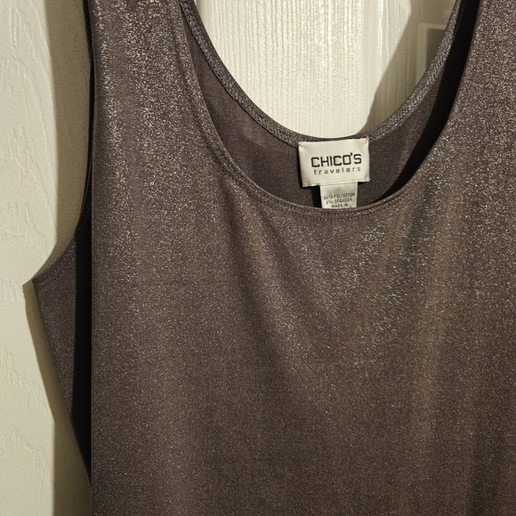 Chico's Shimmering Tank Top Pewter Size 0 - Picture 2 of 3